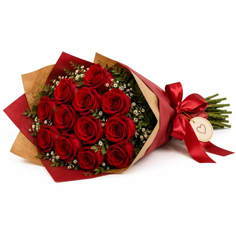 Buquê de Rosas Vermelhas (12 unidades)